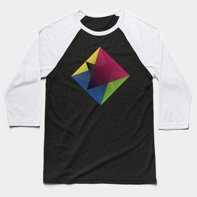 Colorful Rhombus Baseball T-Shirt by yayor